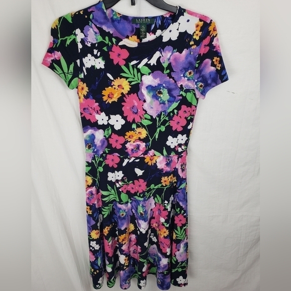 Lauren Ralph Lauren Multicolored Floral Dress Sz XS - Picture 2 of 9